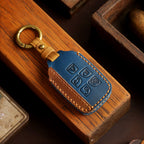 Carsine Land Rover Jaguar Leather Car Key Cover Black