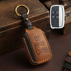 Carsine Land Rover Jaguar Leather Car Key Cover Brown