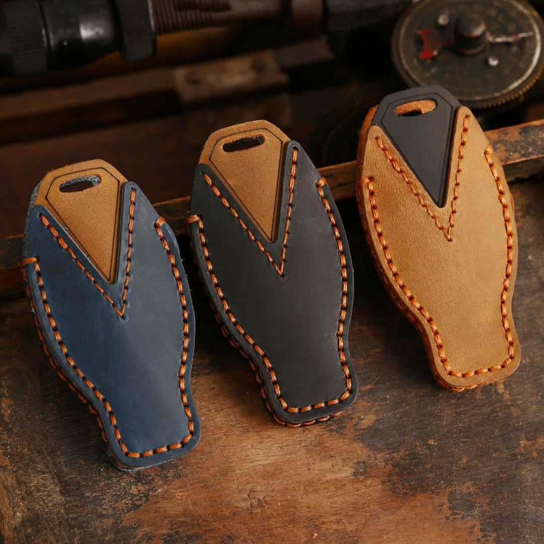 Carsine Mercedes Benz Leather Car Key Cover 2,3 Button Black / 2 Button