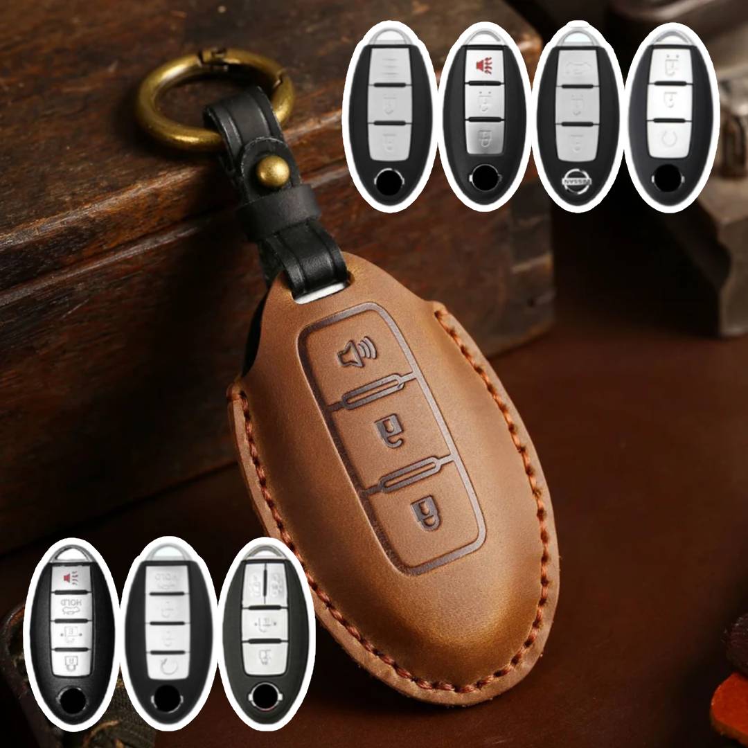 Nissan X-Trail Qashqai Tiida Teana Sylphy Leather Car Key Cover 2,3,4 Button