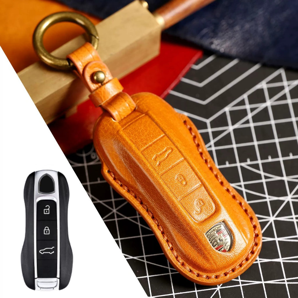 Porsche Key Fob Cover | Genuine Leather, Waterproof Design | Fits All Models