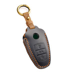 Carsine Volkswagen Touareg Leather Car Key Cover 3 Button Blue / 3 Button