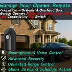 Carsine Replacement Garage Door Opener Remote Compatible with Genie Garage Door Opener ACSCTG Type 1 390MHZ Black / 2 PCS