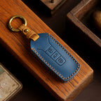 Carsine Volkswagen Touareg Leather Car Key Cover 3 Button Blue / 3 Button