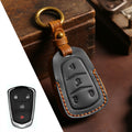 Carsine Cadillac ct4 ct5 ct6 xt4 xt5 xt6 atxl Leather Car Key Cover 4,5 Button Black / 4 Button
