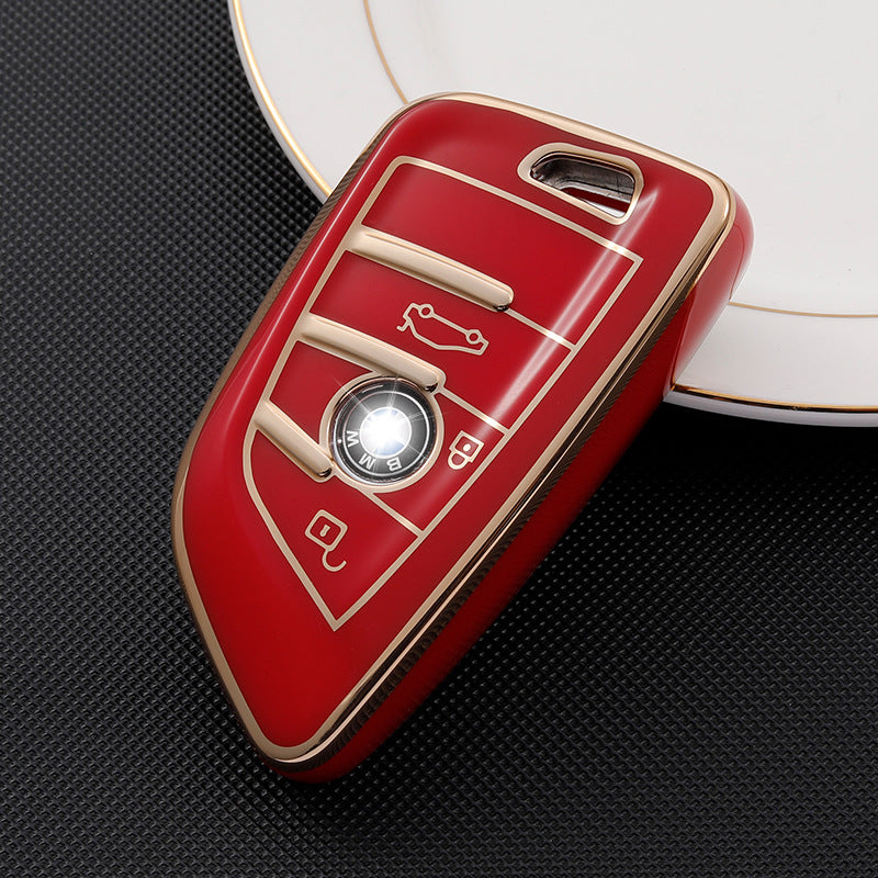 Carsine BMW Car Key Case Golden Edge Red / Key case