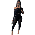 Carsine Sexy hot girl hollow one-piece high-elastic jumpsuit Black / One Size