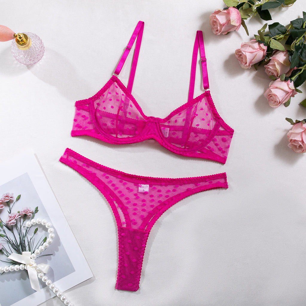 Polka Dot Thong Sexy Lingerie 2-Piece Set G string Thong