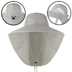 Carsine Wide brim sun hat with neck protection Light gray