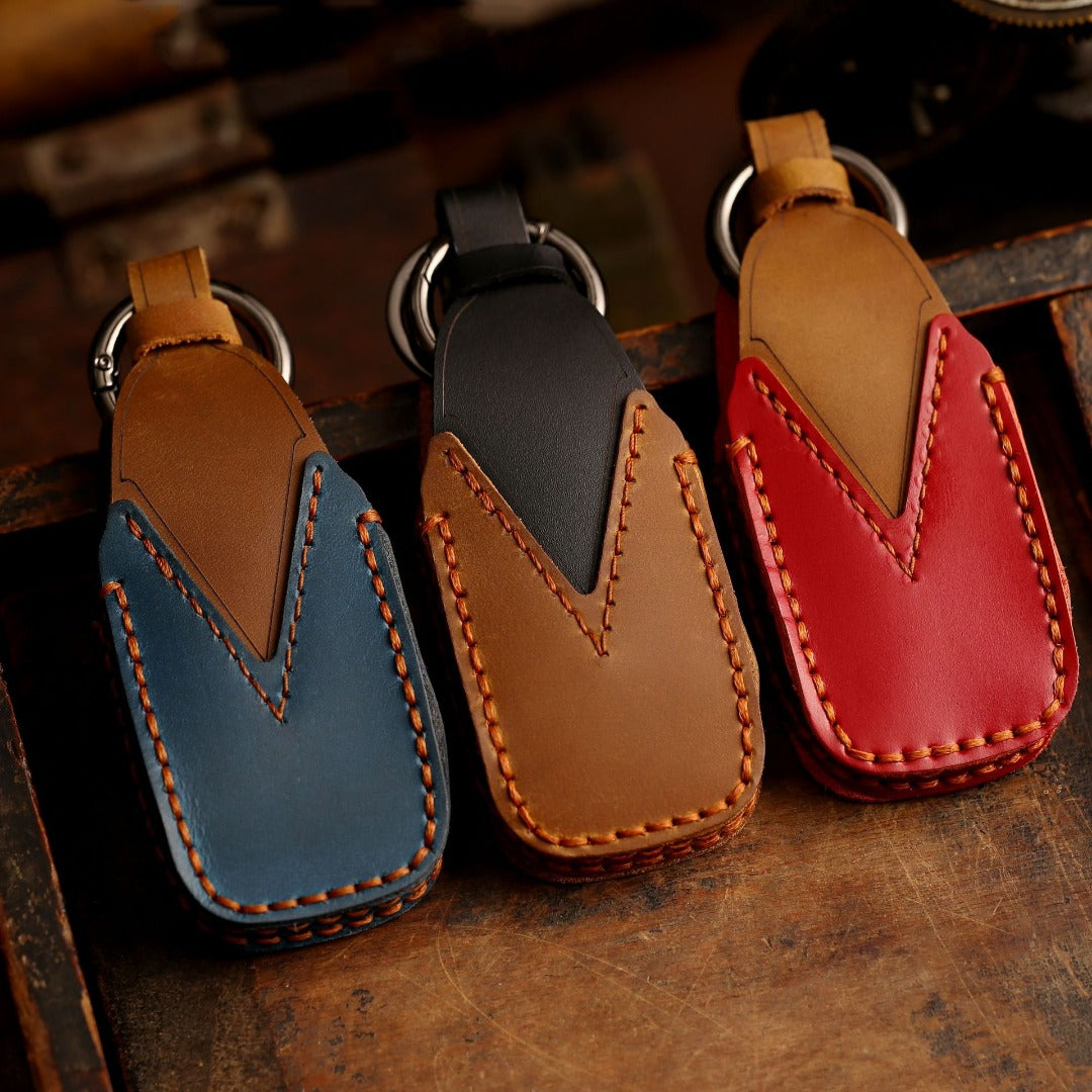 Carsine Mercedes Benz Leather Car Key Cover 3,4 Button Black / 3 Button