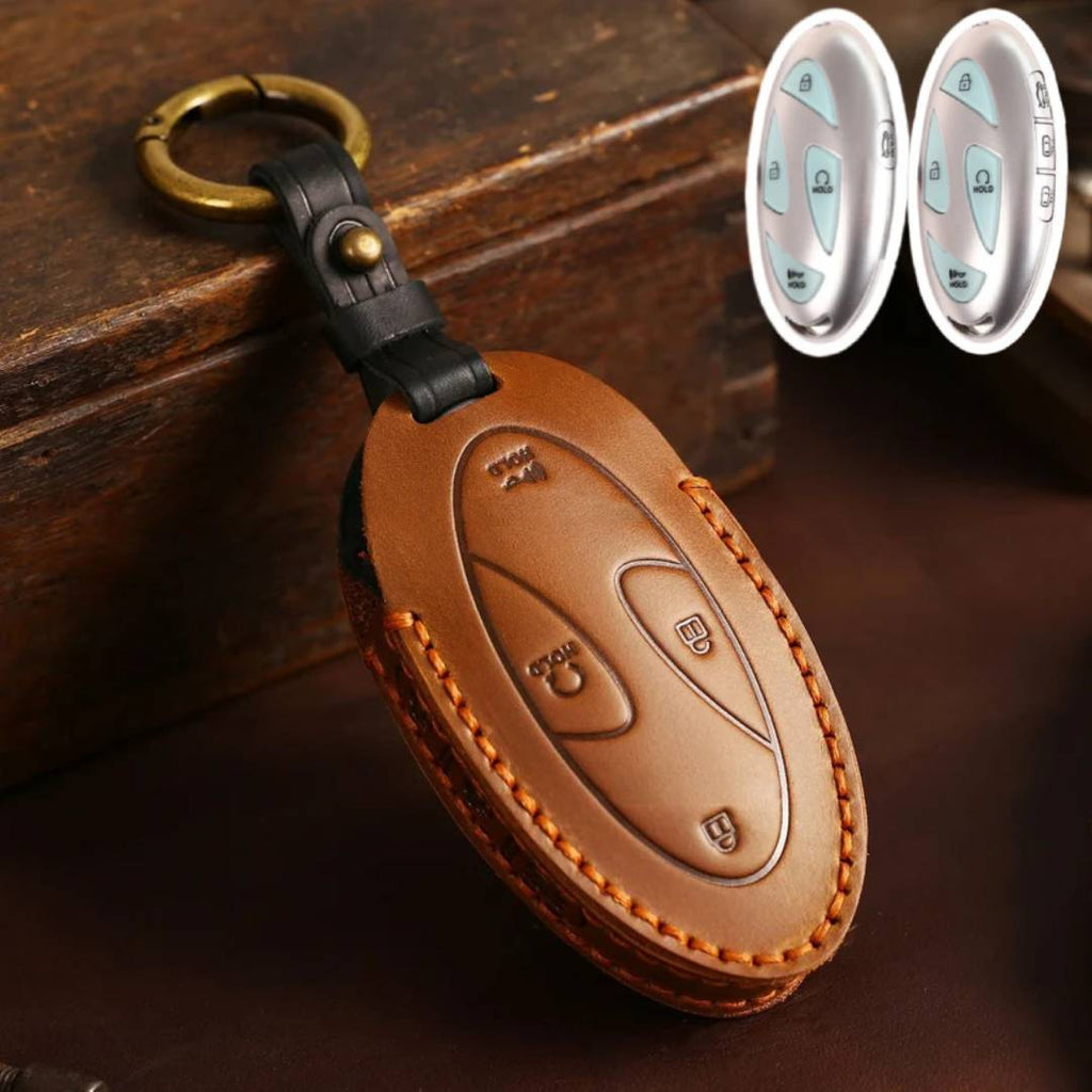 Hyundai Leather Car Key Cover 5,7 Button