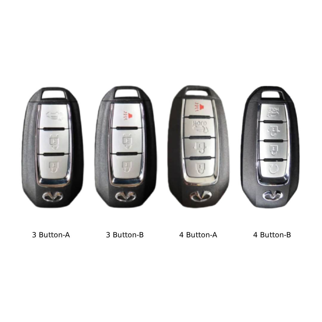 Étui de clé de voiture en cuir Infiniti 3,4 boutons