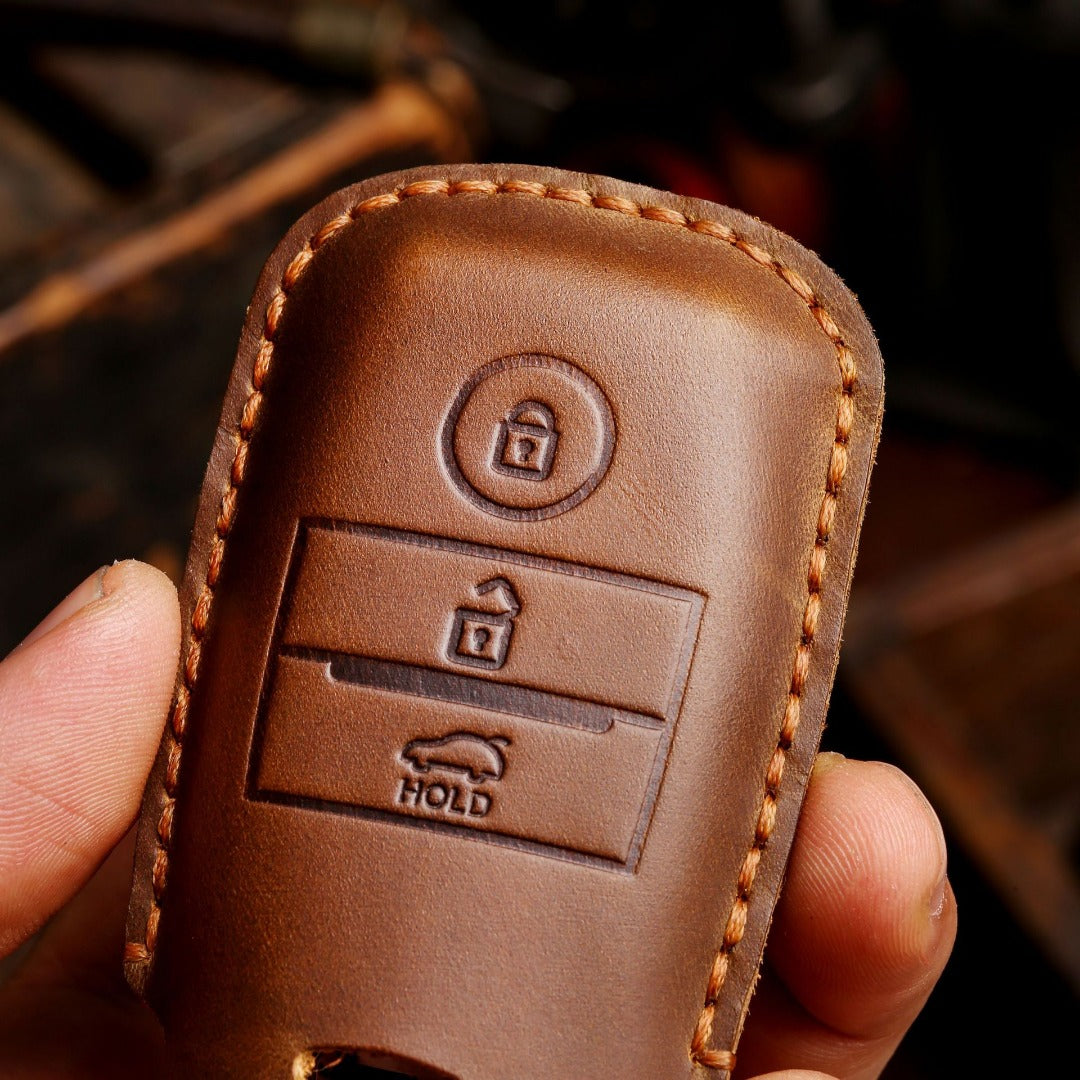 Kia K3 K4 K5 Kx3 Kx5 Leder-Autoschlüsselhülle mit 3 Tasten