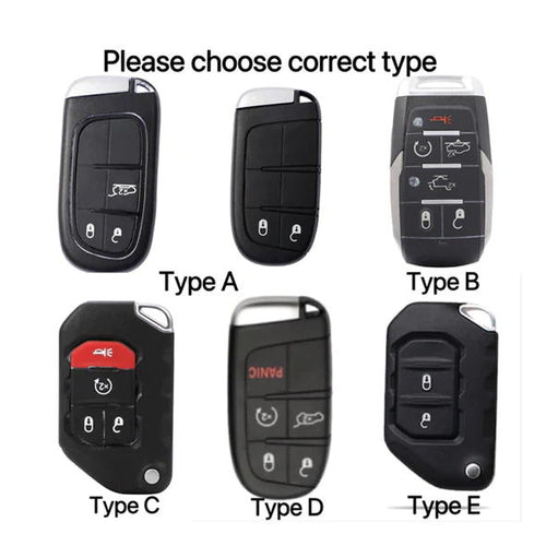 Carsine Jeep Wrangler Cherokee Compass Dodge Renegade Ram Chrysler Car Key Case Golden Edge Type A / White / Key case