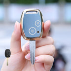 Carsine Honda Car Key Case Golden Edge 2 Buttons / Grey / Key case