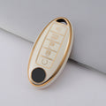 Carsine Nissan Car Key Case Golden Edge White / Key case
