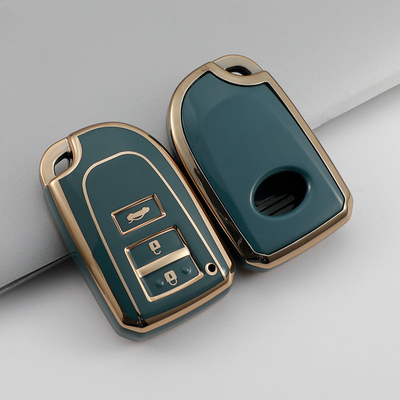 Carsine Toyota Car Key Case Golden Edge 3 Buttons / Grey / Key case