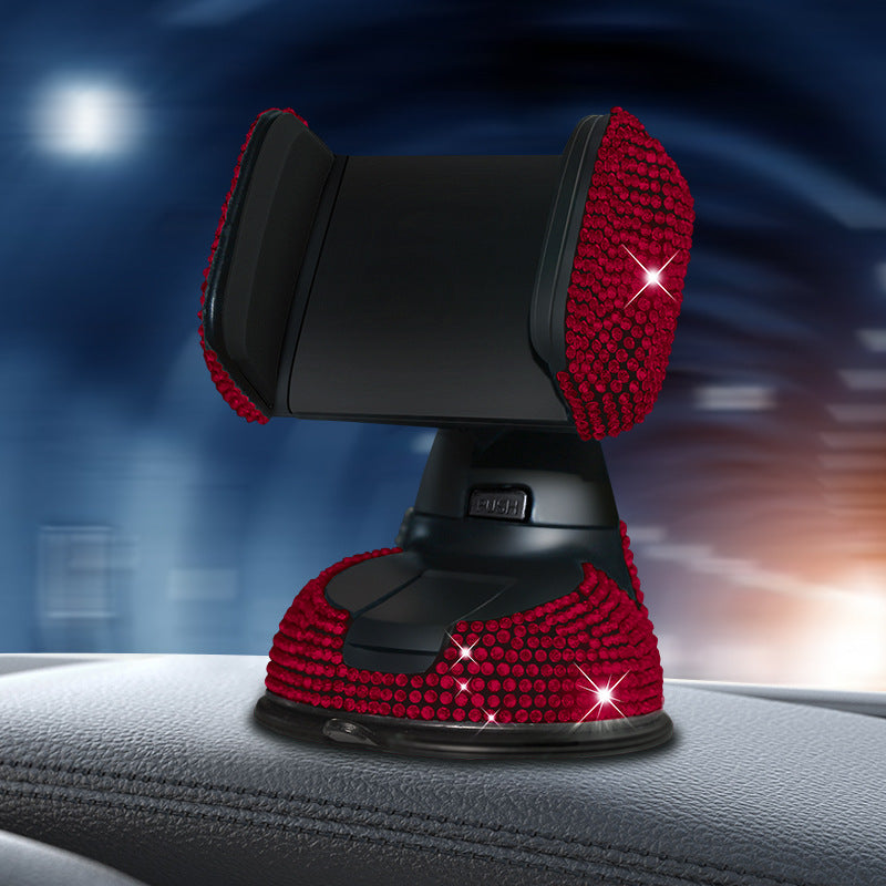 Carsine Rhinestone Car Phone Holder Red