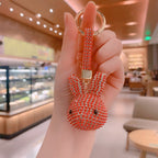 Carsine Rabbit Bunny Head Key Pendant Red